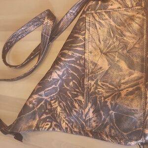 Handmade Metallic Bronze Women's Triangle Bag